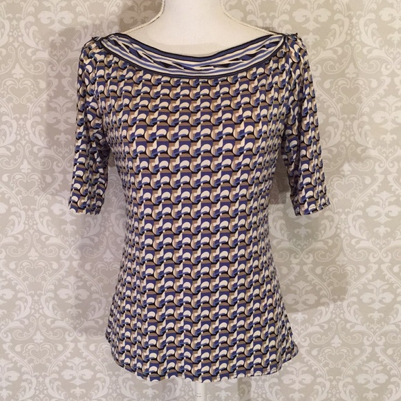 Max Studio Tops - Max Studio Boatneck Geometric Blouse